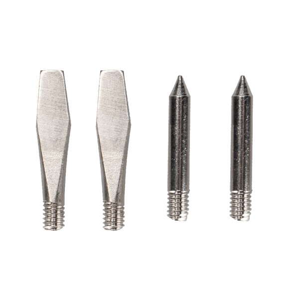 Soldering tips 4-piece set (2x flat, 2x pointed)