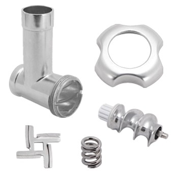 Meat Grinder Attachments, Transport Screw -Spring -Cross Blade -Lock Ring